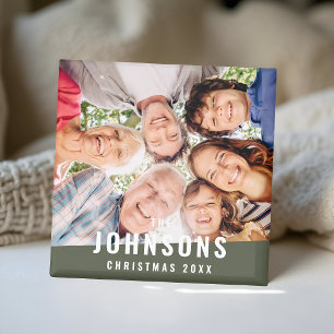 Modern Simple Chic Modern Family Photo Holiday Magnet