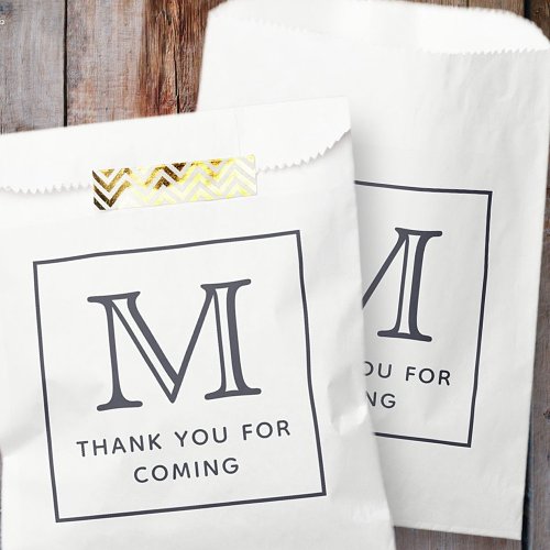 Modern Simple Chic Monogram Thank You For Coming Favor Bag