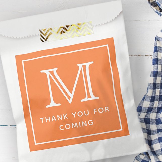 Modern Simple Chic Monogram Thank You For Coming Favor Bag (Creator Uploaded)