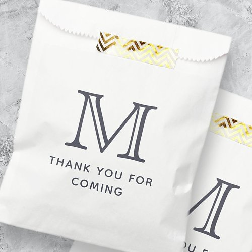 Modern Simple Chic Monogram Thank You For Coming Favor Bag