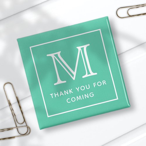 Modern Simple Chic Monogram Thank You For Coming Magnet
