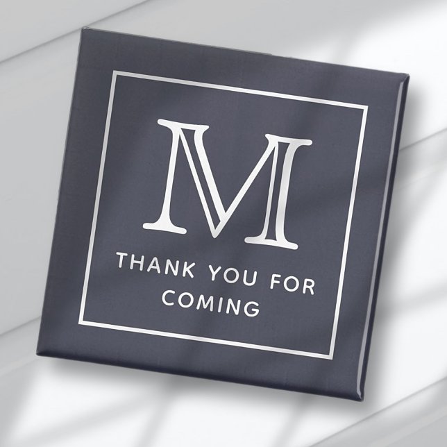 Modern Simple Chic Monogram Thank You For Coming Magnet