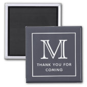 Modern Simple Chic Monogram Thank You For Coming Magnet (Front)