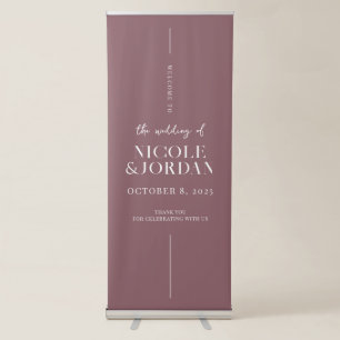 Modern Simple Chic Purple Wedding Welcome Retractable Banner