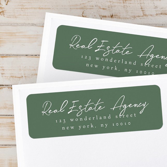 Modern Simple Chic Real Estate Business Holiday Label (Creator Uploaded)