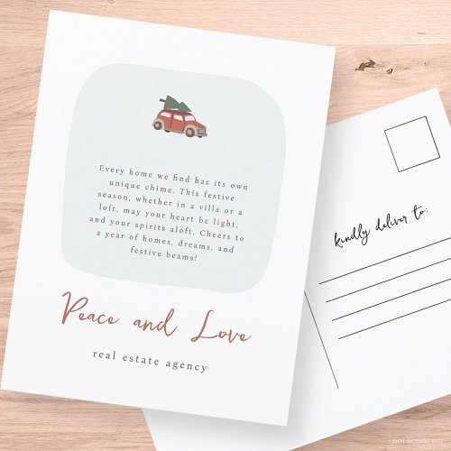 Modern Simple Chic Real Estate Business Holiday Postcard