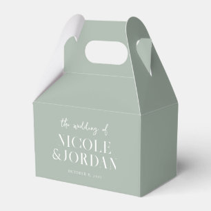 Modern Simple Chic Sage Green Wedding Favor Boxes