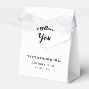 Modern Simple Chic Script Thank You Wedding Favor Boxes