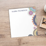 Modern Simple Chic Stylish Mandala Style Notepad<br><div class="desc">This design features a modern elegant simple minimalist,  stylish cute girly chic mandala,  pretty preppy sophisticated classic,  classic template stylish perfect,  navy blue purple orange yellow,  simple minimalist custom name,  minimal typography style design,  back to school work office,  professional business home organization,  round circle geometrical geometric shape</div>