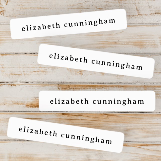 Modern Simple Chic Typography Add Your Name Kids' Labels (Creator Uploaded)