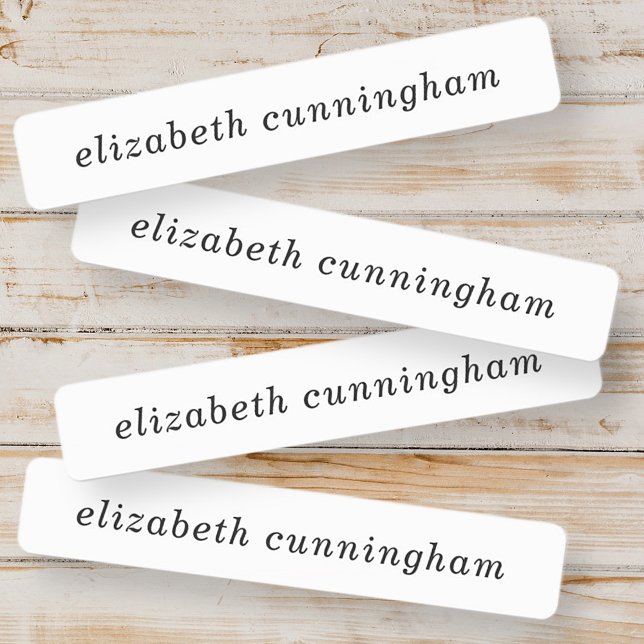Modern Simple Chic Typography Add Your Name Kids' Labels (Creator Uploaded)