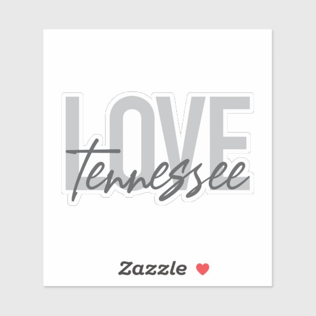 Modern, simple, chic, urban design Love Tennessee Sticker (Sheet)