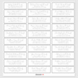 Modern Simple Chic Wedding Guest Names Address Sticker<br><div class="desc">Composed of simple sans serif and modern serif typography. These elements are simple,  elegant,  and modern. This has 30 stickers. 
 
 This is designed by White Paper Birch Co. exclusive for Zazzle.
 
 Available here:
 http://www.zazzle.com/store/whitepaperbirch</div>