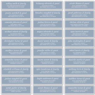 Modern Simple Chic Wedding Guest Names Address Sticker