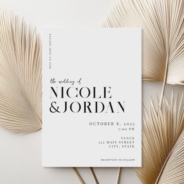 Modern Simple Chic Wedding Invitation (Creator Uploaded)