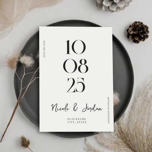 Modern Simple Chic Wedding Save The Date