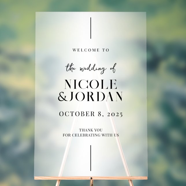 Modern Simple Chic Wedding Welcome Acrylic Sign (Neutral)