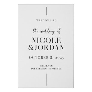 Modern Simple Chic Wedding Welcome Faux Canvas Print