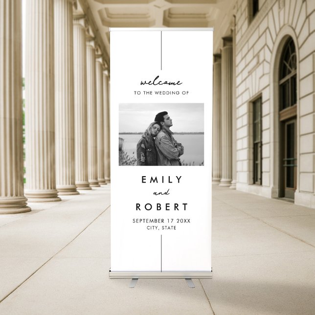 Modern Simple Chic Wedding Welcome Retractable Banner (Creator Uploaded)