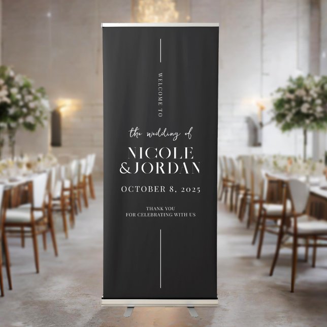 Modern Simple Chic Wedding Welcome Retractable Banner (Creator Uploaded)