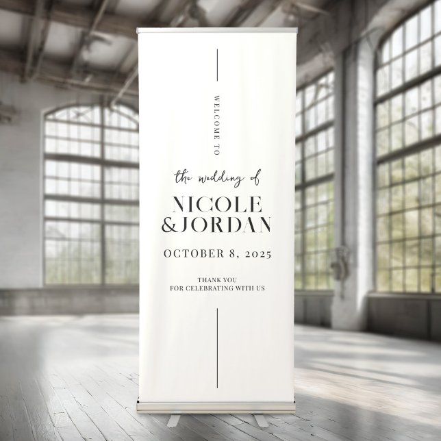 Modern Simple Chic Wedding Welcome Retractable Banner (Creator Uploaded)