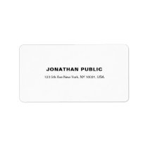 Modern Simple Chic White Plain Creative Address Label Modern Simple Chic White Plain Creative Address Label