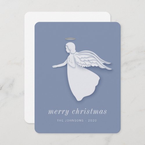 Modern Simple Christmas Angel Holiday Card