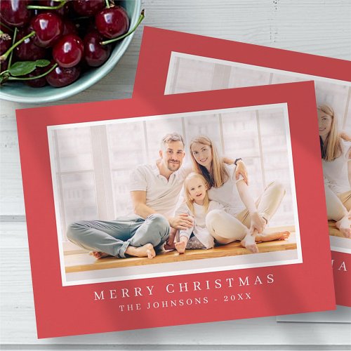 Modern Simple Christmas Custom Photo Holiday Card