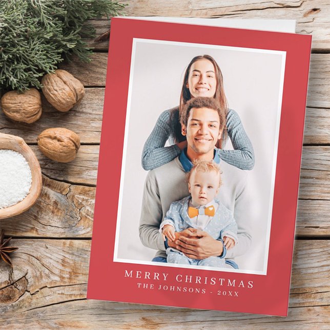 Modern Simple Christmas Custom Photo Holiday Card (Creator Uploaded)