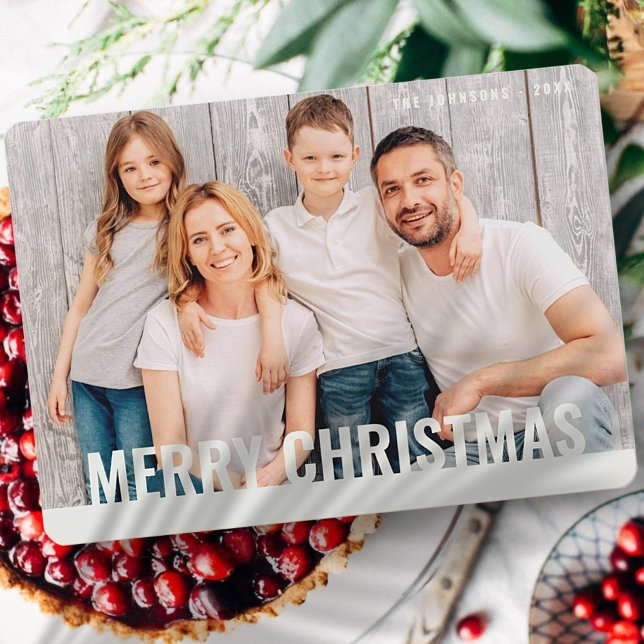 Modern Simple Christmas Greeting Family Photo Holiday Card (Creator Uploaded)
