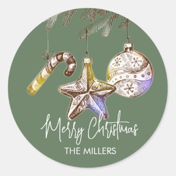 Modern Simple Christmas Labels by ThreeFoursDesign at Zazzle