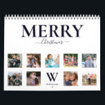Modern Simple Christmas Photo Calendar<br><div class="desc">Modern Simple Christmas Photo Calendar. Modern design, with photo templates on all twelve pages and the front and back covers. With your family name and initial on the front, along with Merry Christmas. With over 60 custom photo spaces this calendar would make a brilliant Christmas gift for friends and family....</div>