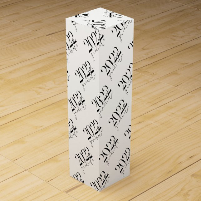 Modern Simple Class of 2022 Graduate Wine Box (Front)