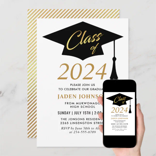 Modern Simple Class of 2023 Graduation Party Invitation | Zazzle