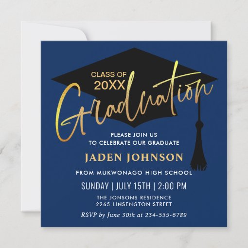 Modern Simple Class of 2023 PHOTO Graduation Party Invitation | Zazzle