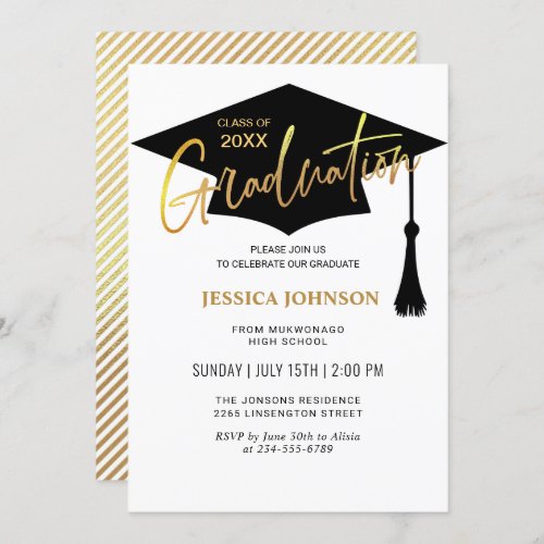 Modern Simple Class of 2024 Graduation Party Invitation