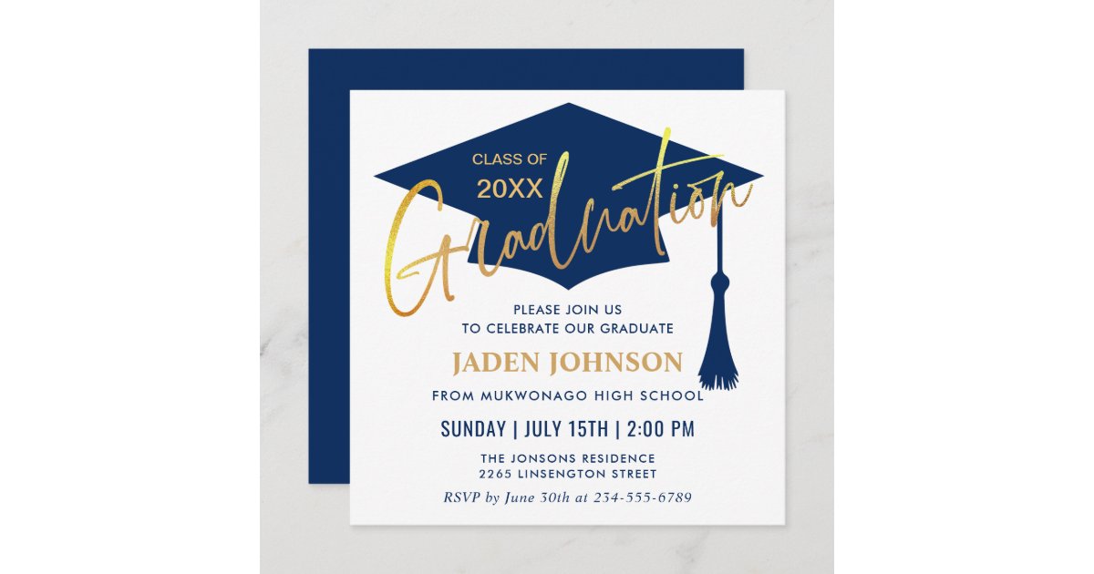 Modern Simple Class of 2024 Graduation Party Invitation