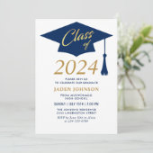 Modern Simple Class of 2024 Photo Graduation Party Invitation (Standing Front)