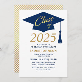 Modern Simple Class of 2025 Graduation Party Invitation