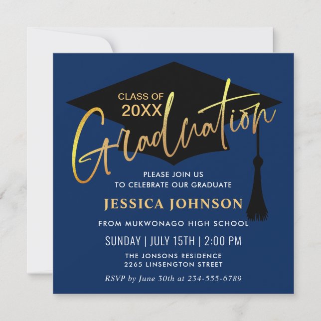 Modern Simple Class of 2026 Graduation Party Invitation (Front)