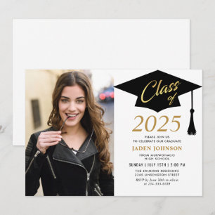 Modern Simple Class of 2026 Photo Graduation Party Invitation
