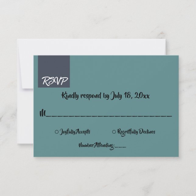 Modern Simple Classic Formal Elegant Chic Wedding RSVP Card (Front)