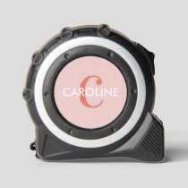 Modern Simple Classic Initial Blush Pink Tape Measure