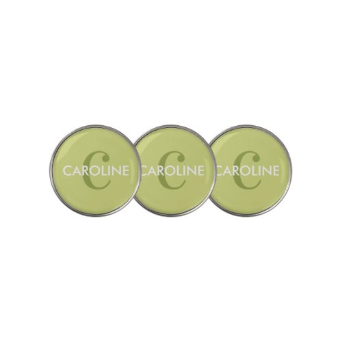 Modern Simple Classic Initial Lime Green Golf Ball Marker