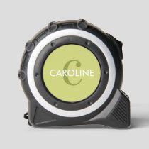 Modern Simple Classic Initial Lime Green Tape Measure