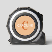 Modern Simple Classic Initial Orange Tape Measure