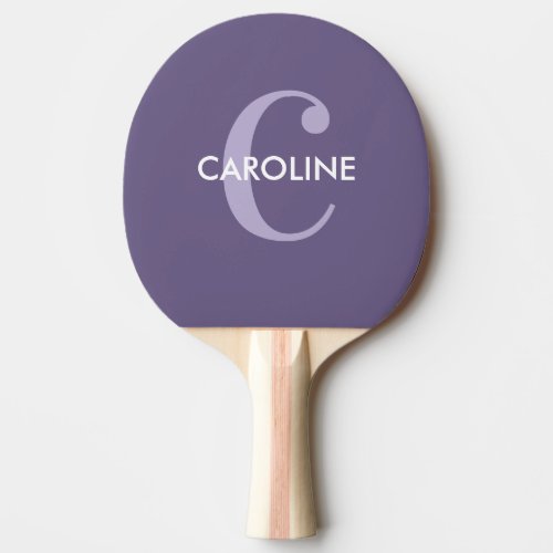 Modern Simple Classic Initial Purple Ping Pong Paddle