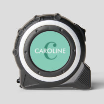 Modern Simple Classic Initial Turquoise Tape Measure
