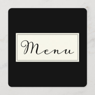 Modern simple classic menu card black DIY