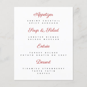 Modern simple classic menu card black DIY Flyer